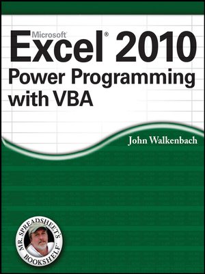 cover image of Excel 2010 Power Programming with VBA